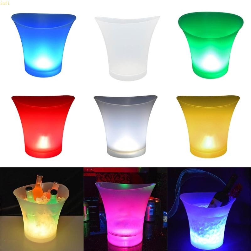 Infi LED ถังน้ําแข็งเรืองแสงบาร์ไนท์คลับ Light Up แชมเปญวิสกี้ถังเบียร์ ...