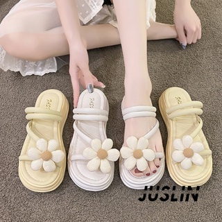 JUSLIN   รองเท้าแตะผู้หญิง ส้นแบน ใส่สบาย สไตล์เกาหลี รองเท้าแฟชั่น 2023 ใหม่  ทันสมัย ทันสมัย สวยงาม ทันสมัย B98G0IQ 37Z230910