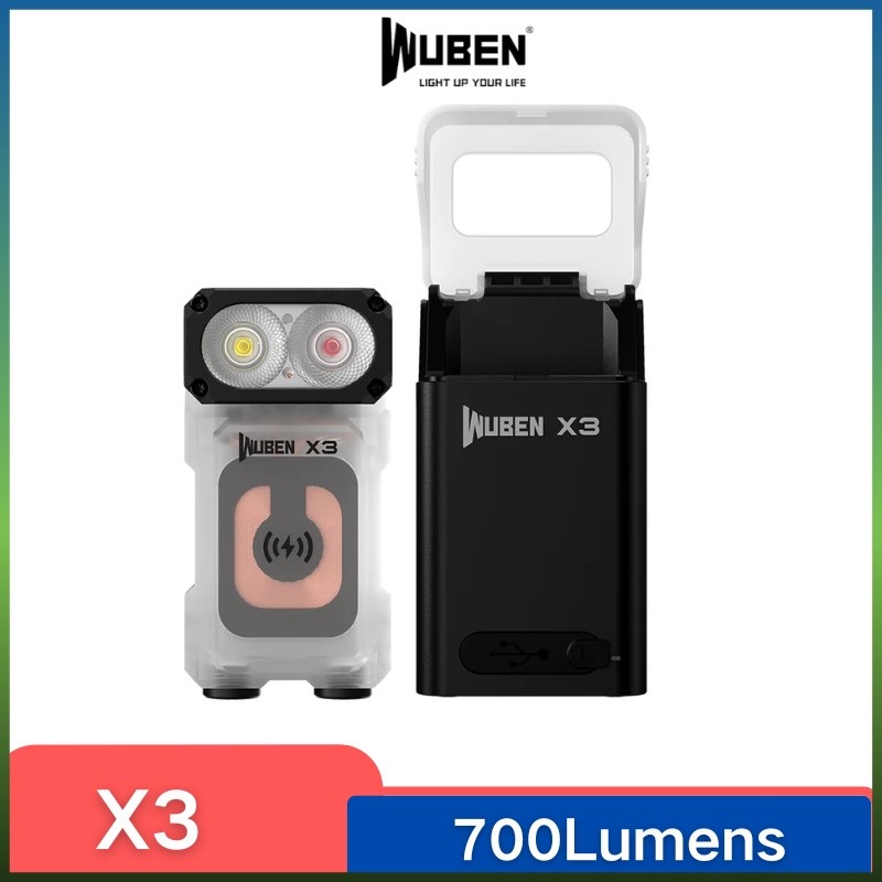 wuben-x3-ไฟฉาย-led-edc-ไร้สาย-700-ลูเมนส์-180-หัวหมุน-น้ําหนักเบาพิเศษ