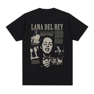 เสื้อยืดแขนสั้น พิมพ์ลายอัลบั้มเพลง Singer Lana Del Rey สไตล์วินเทจ โกธิค สตรีท สําหรับผู้ชาย และผู้หญิง