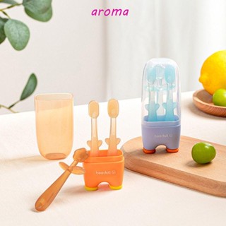 Aroma แปรงสีฟันเด็กทารก น่ารัก เด็ก แมนนวล แปรงสีฟันทําความสะอาดฟัน ฟันนุ่ม ทารก ช่องปาก ดูแลลิ้น เคลือบทําความสะอาด