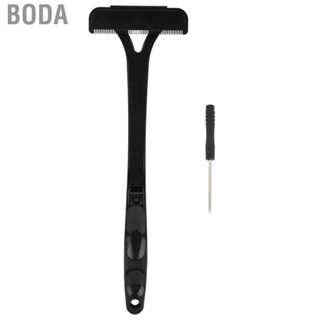 Boda Shaving Blades Back  Extra Long Handle Manual Lightweight Foldable Professional Shaver for Men Black