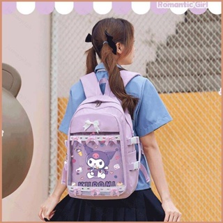 23 Sanrio Kuromi Cinnamon กระเป๋าเป้สะพายหลัง กระเป๋านักเรียน อเนกประสงค์ พิมพ์ลาย ความจุขนาดใหญ่ สําหรับผู้หญิง