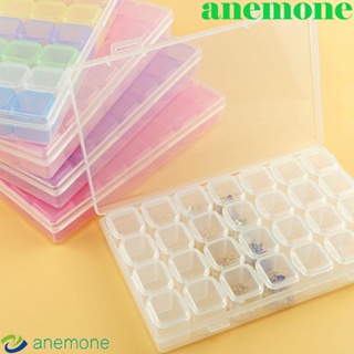 Anemone กล่องพลาสติกใส แบบพกพา ถอดออกได้ สําหรับใส่ยา เครื่องประดับ ตกแต่งเล็บ