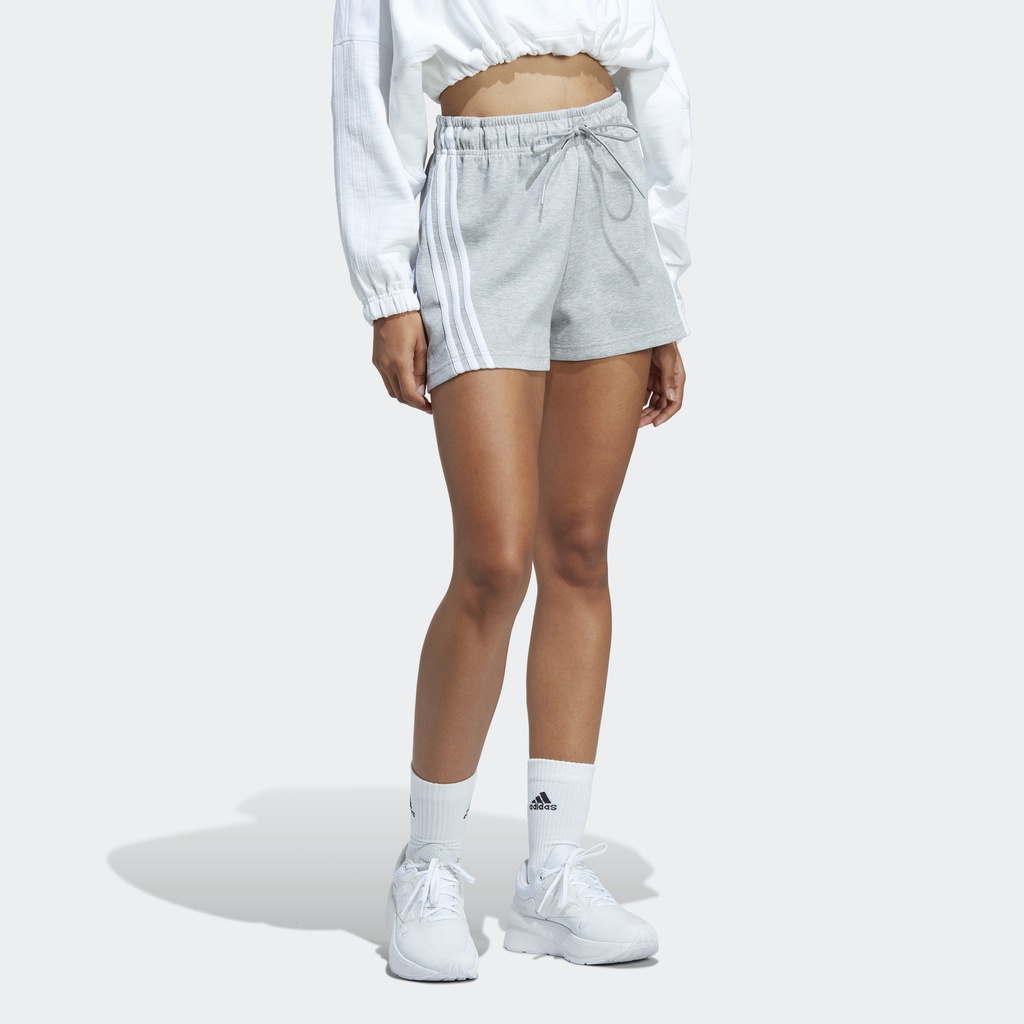 adidas-ไลฟ์สไตล์-กางเกงขาสั้น-future-icons-3-stripes-ผู้หญิง-สีเทา-ic0521