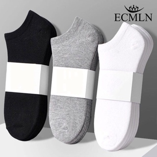 Ecmln ถุงเท้าข้อสั้น ผ้าฝ้าย แบบนิ่ม กันลื่น ระบายอากาศได้ดี สําหรับผู้ชาย และผู้หญิง