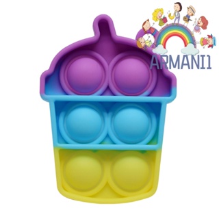 [armani1.th] ของเล่นฟิดเจ็ตบับเบิ้ล จี้รูปถ้วยชานม สีม่วง สําหรับเล่นคลายเครียด