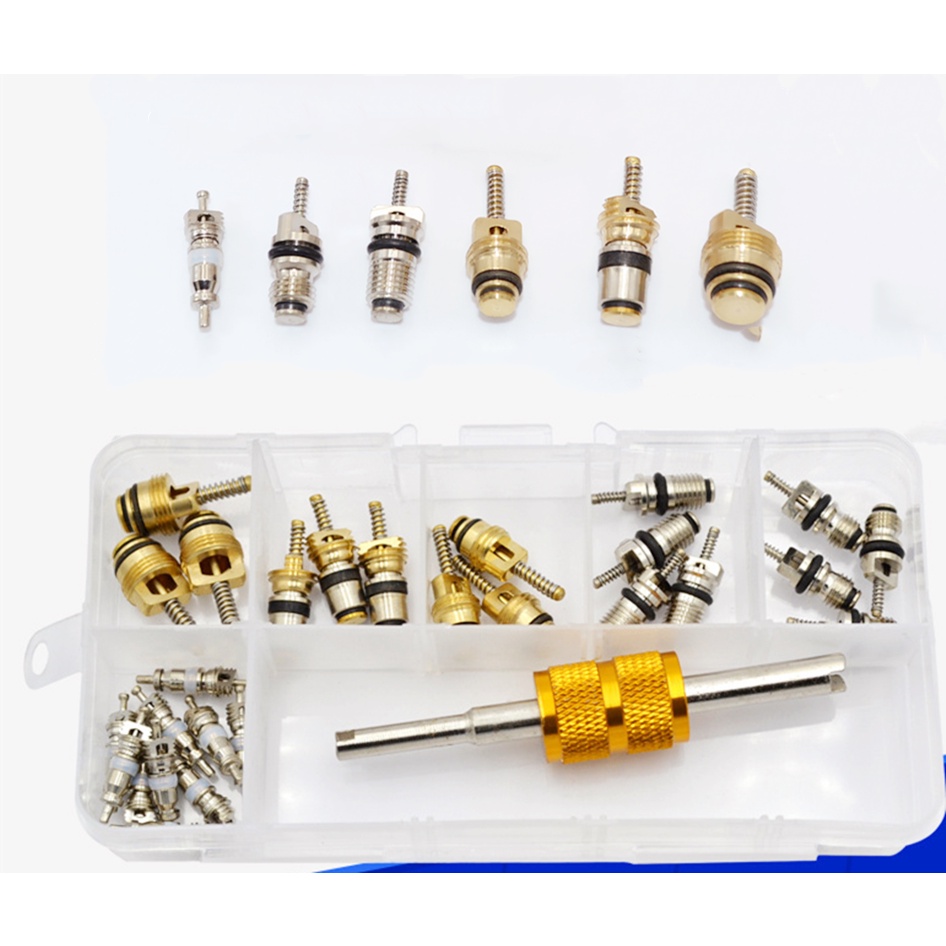 Car A/C เครื่องปรับอากาศวาล์ว Core Assortment R134A R12 W/ Remover Kit ...