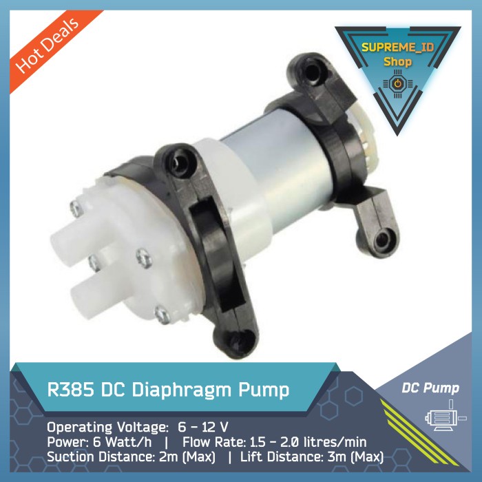 R385 DC ปั๊มไดอะแฟรม Hydroponic Aquarium ปั๊มน้ํา| 6-12v 0.5-0.7A ...