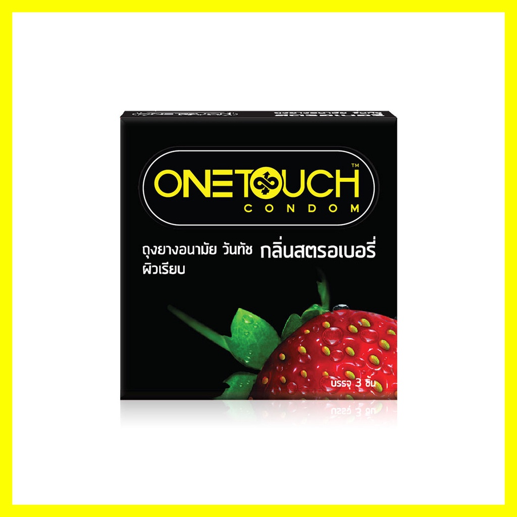 onetouch-condom-strawberry-52mm-3pcs-ถุงยางอนามัย-ขนาด-52-mm-กลิ่นสตรอเบอร์รี่