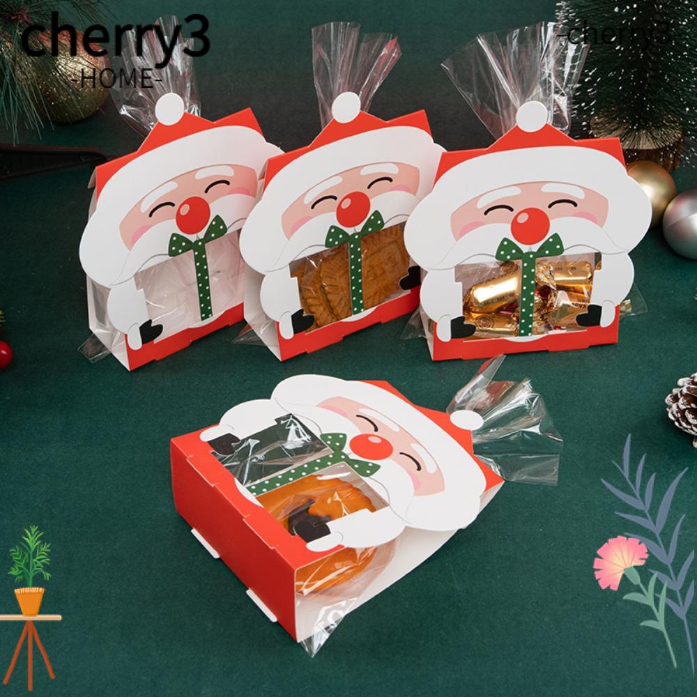 cherry3-กล่องกระดาษใส่คุกกี้-ช็อคโกแลต-ลูกอม-ลายซานตาคลอส-8-16-ชิ้น