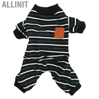 Allinit Striped Dog Pajamas Fashionable Cute Warm Comfortable Stretchy Jumpsuit for Dogs Puppies Cats Pets N