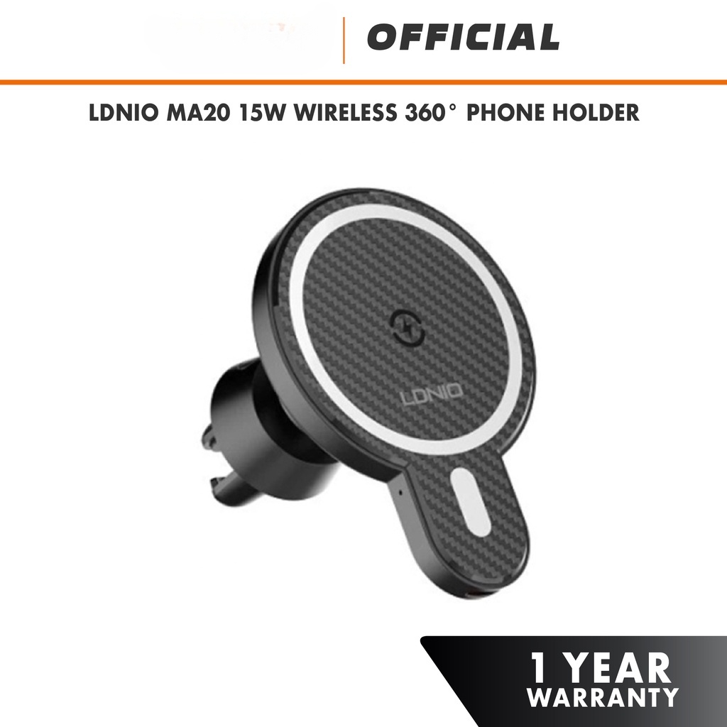 ldnio-ma20-15w-อุปกรณ์เมาท์ขาตั้งแม่เหล็ก-ไร้สาย-ติดช่องแอร์-360-ที่วางของในรถยนต์-แบบปรับได้