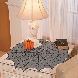Halloween_ ผ้าปูโต๊ะใยแมงมุม แปดเหลี่ยม น่าขนลุก สําหรับปาร์ตี้ฮาโลวีน