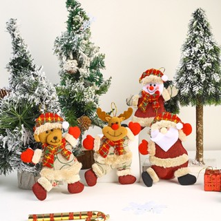 Christmas_ จี้ตุ๊กตาซานตาคลอส สโนว์แมน กวางเอลก์ คริสต์มาส พร้อมเชือกเส้นเล็ก