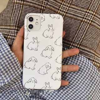 Simple Cute Little White Rabbit Phone Case For Iphone13 12promax 11 Frosted XR Soft Case 78P Drop-Resistant 6