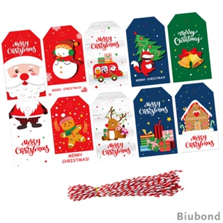 [Biubond] ป้ายแท็กกระดาษห่อของขวัญคริสต์มาส พร้อมเชือกแขวน สําหรับคริสต์มาส ปาร์ตี้ วันคริสต์มาส