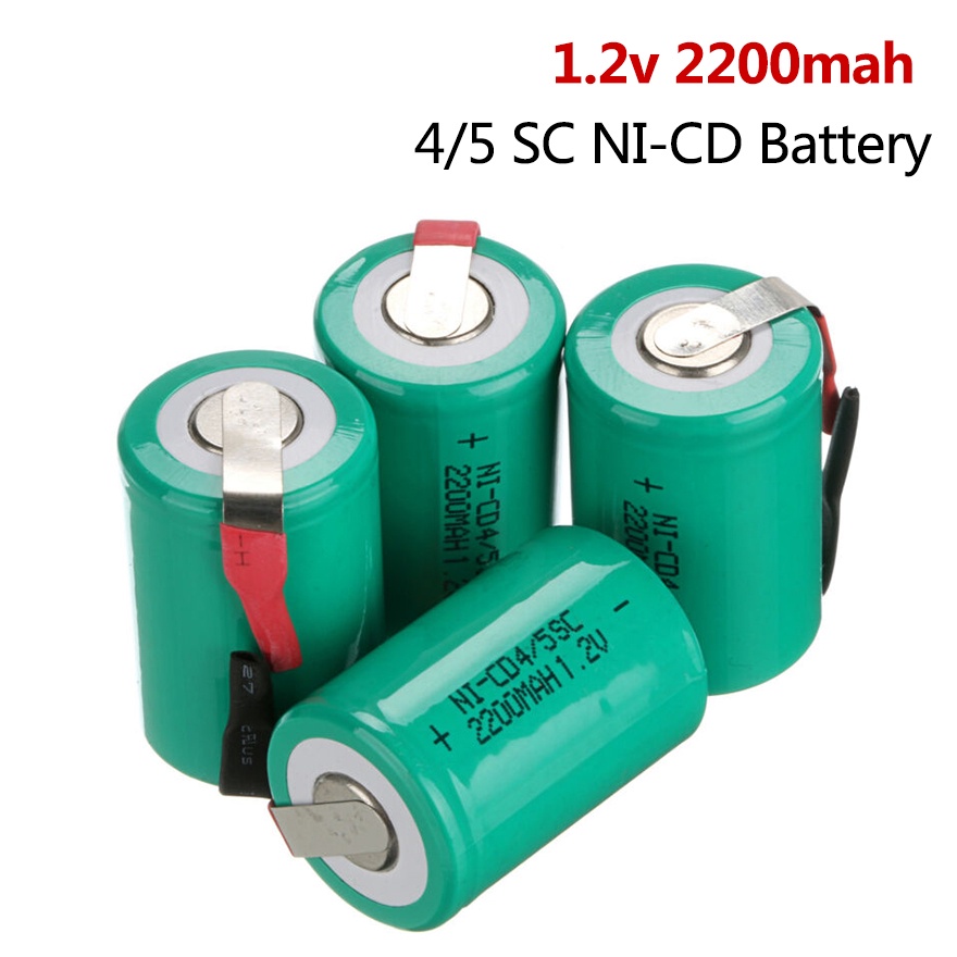 220pcs 4/5 SC NICD Battery 1.2V 2200mah Sub C Rechargeable Battery
