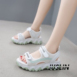 JUSLIN   รองเท้าแตะผู้หญิง ส้นแบน ใส่สบาย สไตล์เกาหลี รองเท้าแฟชั่น 2023 ใหม่  Unique Comfortable พิเศษ ทันสมัย B98G0HG 37Z230910