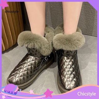 Chicstyle รองเท้าบูทข้อสั้น กันลื่น กันน้ํา ให้ความอบอุ่น แฟชั่นฤดูหนาว สําหรับผู้หญิง 1 คู่