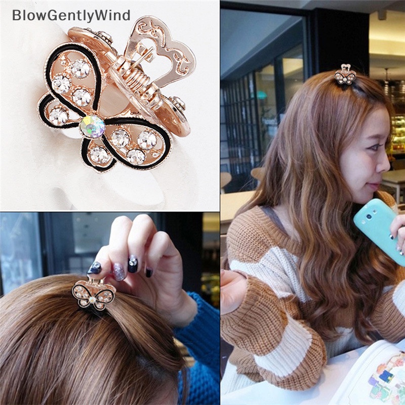 blowgentlywind-กิ๊บติดผม-รูปผีเสื้อ-ประดับคริสตัล-พลอยเทียม-ขนาดเล็ก