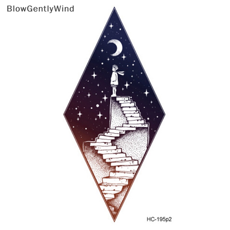 blowgentlywind-สติกเกอร์รอยสักชั่วคราว-รูปดวงจันทร์-ดาวเคราะห์ปลอม-สําหรับตกแต่งปาร์ตี้ฮาโลวีน