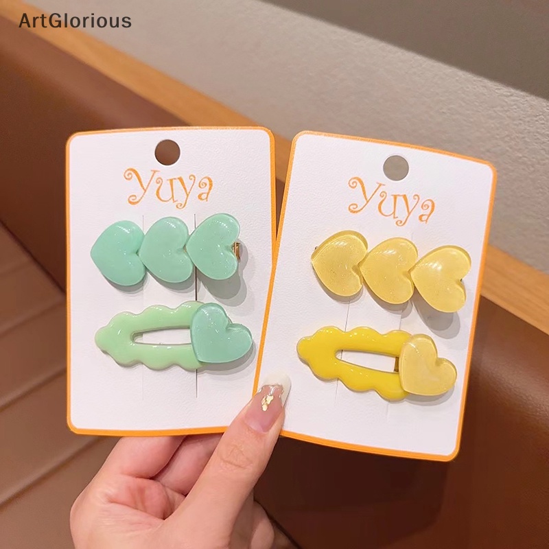 กิ๊บติดผม-รูปหัวใจน่ารัก-สีพื้น-แฟชั่นแฟรี่-สําหรับเด็กผู้หญิง-จํานวน-2-ชิ้น