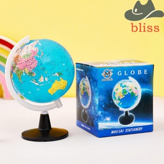 Bliss อุปกรณ์ช่วยสอนภูมิศาสตร์โลกโลก ทรงกลม พร้อมขาตั้ง พลาสติก สําหรับตกแต่งบ้าน
