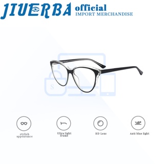 JIUERBA แว่นตา TR90 ป้องกันรังสียูวี ป้องกันแสงสีฟ้า สไตล์คลาสสิก แฟชั่นเรโทร สําหรับผู้ชาย และผู้หญิง