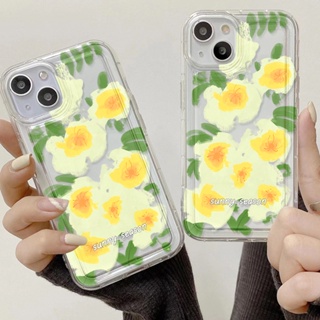 ดอกไม้สีเหลืองสดใสเต็มจอ เคสไอโฟน Compatible for iPhone 15 14 13 12 11 Pro Max 14 15 Plus 7 8 SE XR 11Pro X XSmax