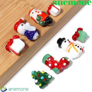 Anemone ลูกปัดอะคริลิค ลายการ์ตูนกวางเอลก์ ต้นคริสต์มาส DIY สําหรับทําสร้อยข้อมือ ของขวัญ