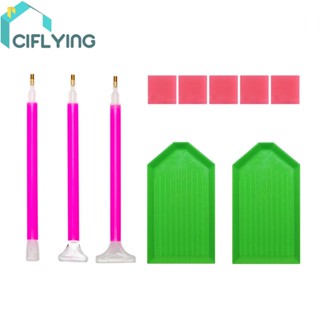 [Ciflys.Th] ถาดลูกปัด พลอยเทียม 5D แฮนด์เมด DIY สําหรับเด็ก ผู้ใหญ่ 10 ชิ้น ต่อชุด