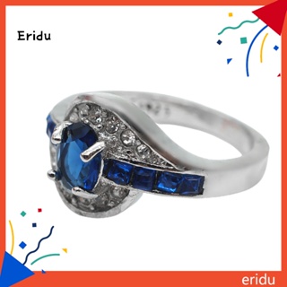 [ER] แหวนอัลลอย ประดับพลอยเทียม สีฟ้า แฟชั่น สําหรับครบรอบ