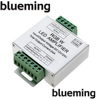Blueming2 เครื่องขยายเสียง RGBW ตัวควบคุมคอนโซล 24A ตัวควบคุมเครื่องขยายเสียงสัญญาณ 4 ช่องทาง DC12-24V อลูมิเนียม แถบไฟ LED เครื่องทวนสัญญาณไฟ