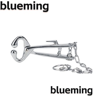 Blueming2 คีมหนีบจมูกวัว สเตนเลส พร้อมโซ่ล็อคอัตโนมัติ ทนทาน สําหรับสัตวแพทย์