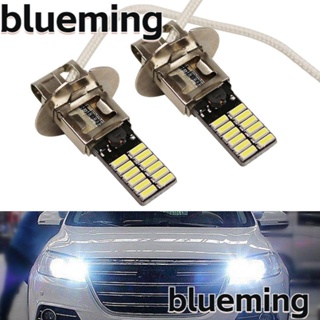 Blueming2 หลอดไฟตัดหมอก H3 6500K 24-SMD 4014 สว่างมาก คุณภาพสูง สําหรับรถยนต์ 2 ชิ้น