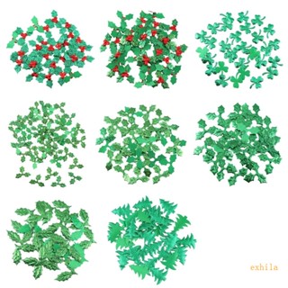 Exhila พวงหรีดฮอลลี่เบอร์รี่ประดิษฐ์ สีเขียว สําหรับตกแต่งปาร์ตี้คริสต์มาส
