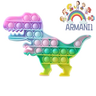 [armani1.th] ของเล่นบีบกดซิลิโคน รูปไดโนเสาร์ สีรุ้ง บรรเทาความเครียด สําหรับเด็กออทิสติก