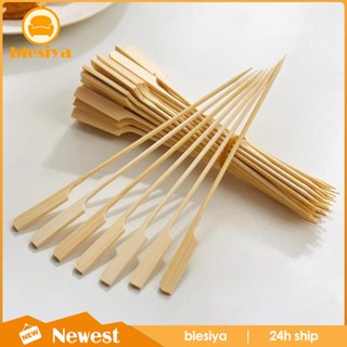 [Blesiya] ไม้เสียบไม้ไผ่ แบบพกพา 12 ซม. สําหรับเสียบผลไม้ เคบับ 100 ชิ้น