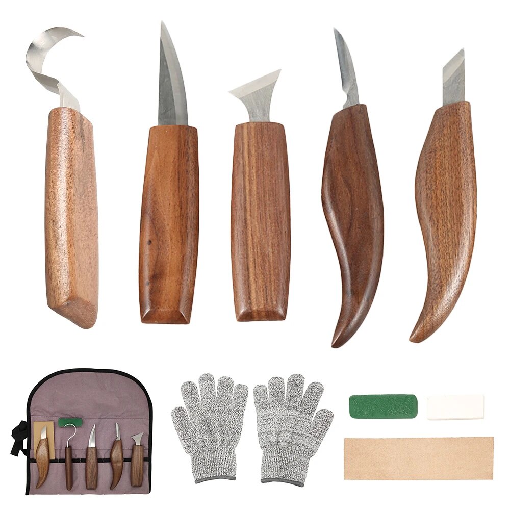 10pcs Carving Knife Woodcut DIY Hand Wood Carving Tools Set Woodworking ...
