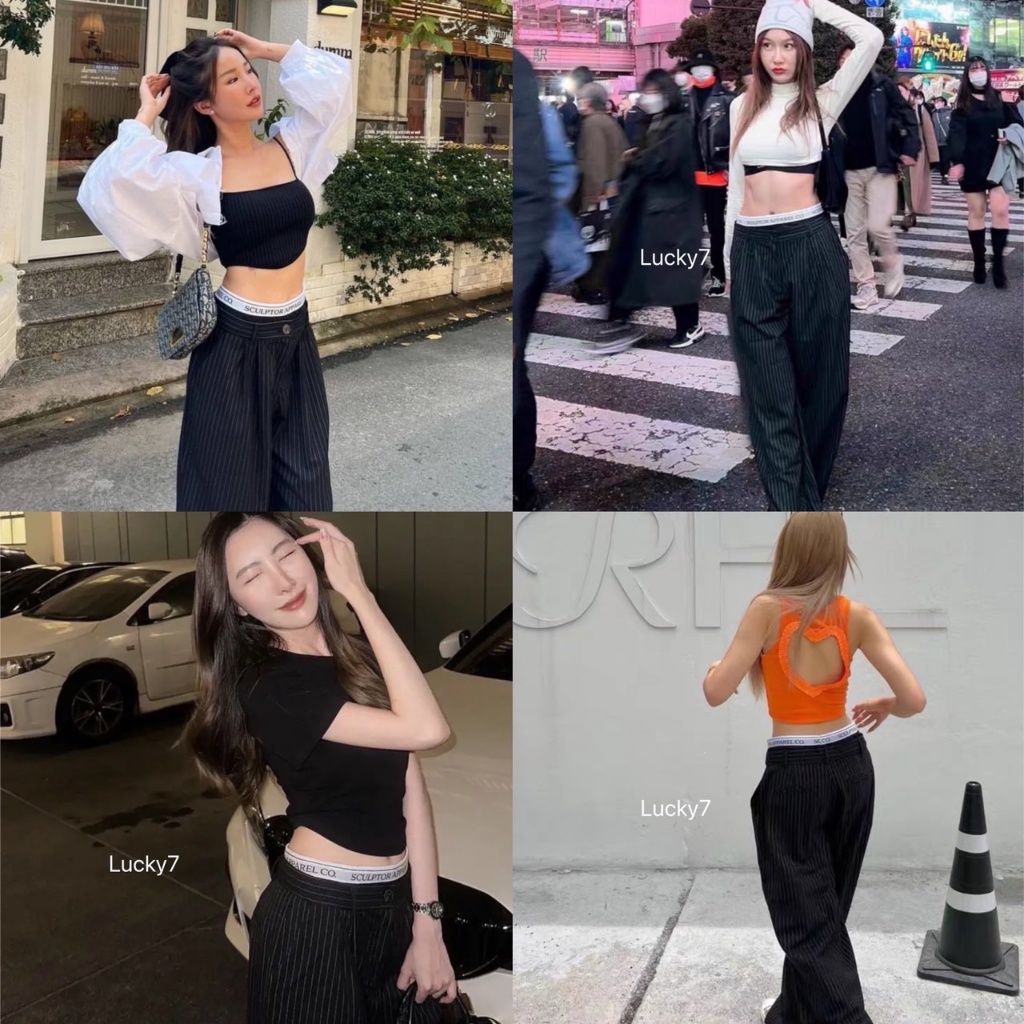 Feminine (พร้อมส่ง) SCULPTOR APPAREL PANTS (S,M) กางเกงขายาว ขอบเอว