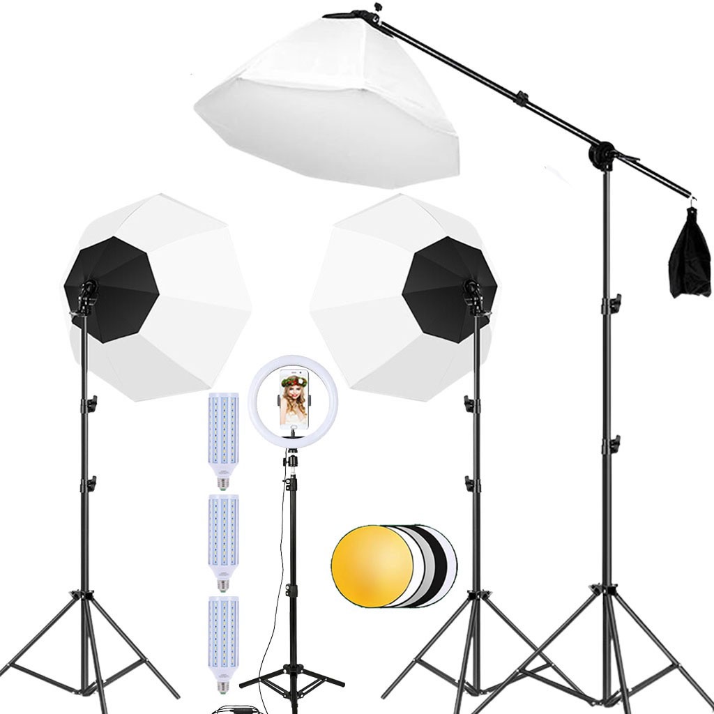 Photography 60W/80W ไฟถ่ายรูป ไฟไลฟ์สด ไฟสตูดิโอ 70cm Softbox Ring