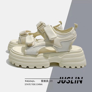 JUSLIN   รองเท้าแตะผู้หญิง ส้นแบน ใส่สบาย สไตล์เกาหลี รองเท้าแฟชั่น 2023 ใหม่  ins สไตล์เกาหลี รุ่นใหม่ สวยงาม B98G0H0 37Z230910