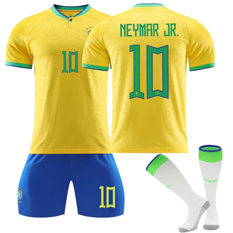 เสื้อกีฬาแขนสั้น-ลายทีมชาติฟุตบอล-brazil-home-nemal-ชุดเหย้า-สําหรับเด็ก-และผู้ใหญ่