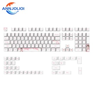 Ann ปุ่มกดคีย์บอร์ด PBT ย้อมสี 108 คีย์ 5 ด้าน