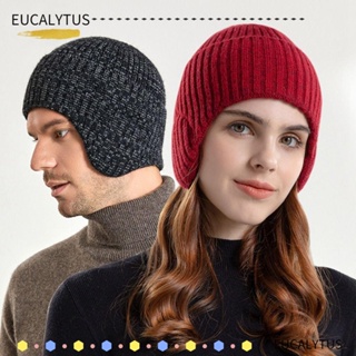 Eutus หมวกถัก กันลม ป้องกันหู ฤดูหนาว สําหรับผู้หญิง ผู้ชาย