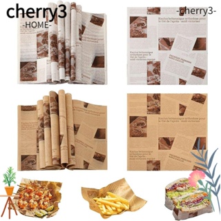 Cherry3 แผ่นกระดาษแว็กซ์ กันน้ํามัน ทรงสี่เหลี่ยม ขนาด 12×12 นิ้ว สําหรับห่อแซนวิช แฮมเบอร์เกอร์ 200 ชิ้น