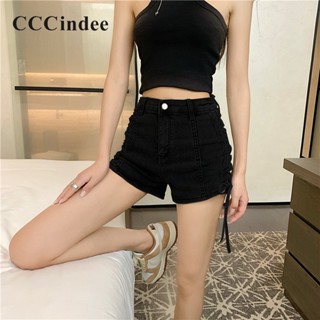 Cccindee ใหม่ กางเกงขาสั้น ขากว้าง เอวสูง แต่งลูกไม้ เข้ากับทุกการแต่งกาย แฟชั่นสําหรับสตรี 2023