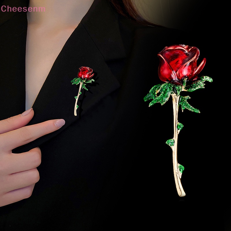 เข็มกลัด-รูปดอกกุหลาบ-เคลือบสีแดง-สไตล์คลาสสิก-เหมาะกับของขวัญ-สําหรับผู้หญิง