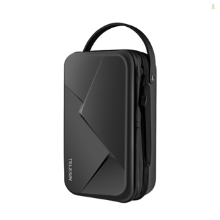 Flt TELESIN กระเป๋าเคสแข็ง กันน้ํา ความจุขนาดใหญ่ พร้อมสายคล้อง สําหรับกล้องแอคชั่น 5 6 7 8 DJI Osmo Action Insta360 On